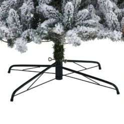 9 Ft. Pre-Lit Flocked Livingston Fir Artificial Christmas Tree With Pine Cones And 650 Clear Warm LED Lights -Holiday Glow Store nearly natural pre lit christmas trees t1614 1f 1000