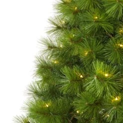 6.5 Ft. Pre-Lit Green Scotch Pine Artificial Christmas Tree With 350 Clear LED Lights -Holiday Glow Store nearly natural pre lit christmas trees t1616 1f 1000