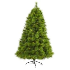 6.5 Ft. Pre-Lit Green Scotch Pine Artificial Christmas Tree With 350 Clear LED Lights