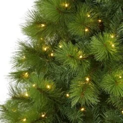 7.5 Ft. Green Pre-Lit Scotch Pine Artificial Christmas Tree With 550 Clear LED Lights -Holiday Glow Store nearly natural pre lit christmas trees t1617 4f 1000