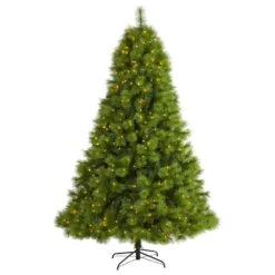 7.5 Ft. Green Pre-Lit Scotch Pine Artificial Christmas Tree With 550 Clear LED Lights