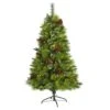 5 Ft. Pre-Lit Montana Mixed Pine Artificial Christmas Tree With Pine Cones, Berries And 250 Clear LED Lights -Holiday Glow Store nearly natural pre lit christmas trees t1621 64 1000
