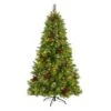 6 Ft. Pre-Lit Montana Mixed Pine Artificial Christmas Tree With Pine Cones, Berries And 350 Clear LED Lights -Holiday Glow Store nearly natural pre lit christmas trees t1622 64 1000