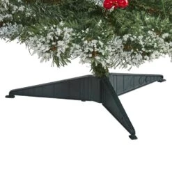 3 Ft. Pre-lit Frosted Swiss Pine Artificial Christmas Tree With 50 Battery Operated Clear LED Lights And Berries 14 3 Ft. Pre-lit Frosted Swiss Pine Artificial Christmas Tree With 50 Battery Operated Clear LED Lights And Berries -Holiday Glow Store nearly natural pre lit christmas trees t1625 1f 1000