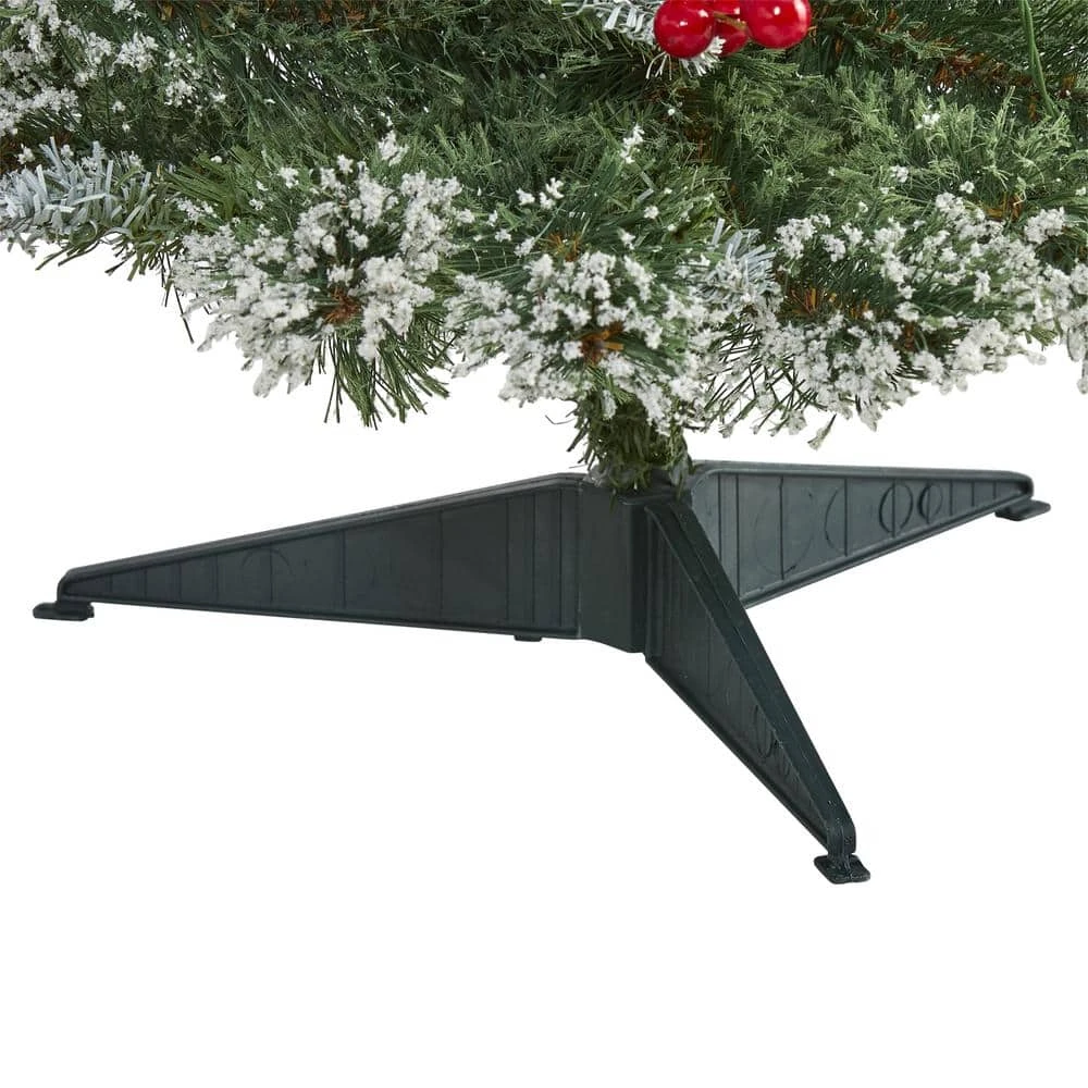 3 Ft. Pre-lit Frosted Swiss Pine Artificial Christmas Tree With 50 Battery Operated Clear LED Lights And Berries 7 3 Ft. Pre-lit Frosted Swiss Pine Artificial Christmas Tree With 50 Battery Operated Clear LED Lights And Berries - Image 5