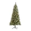 7 Ft. Pre-Lit Frosted Swiss Pine Artificial Christmas Tree With 400 Clear LED Lights And Berries -Holiday Glow Store nearly natural pre lit christmas trees t1629 64 1000