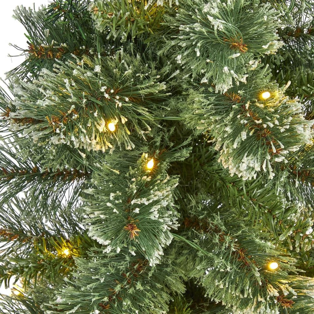 3 Ft. Pre-Lit Wisconsin Slim Snow Tip Pine Artificial Christmas Tree With 50 Battery Operated Clear LED Lights 6 3 Ft. Pre-Lit Wisconsin Slim Snow Tip Pine Artificial Christmas Tree With 50 Battery Operated Clear LED Lights - Image 4