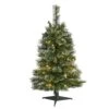 3 Ft. Pre-Lit Wisconsin Slim Snow Tip Pine Artificial Christmas Tree With 50 Battery Operated Clear LED Lights