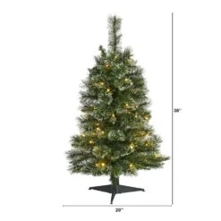 3 Ft. Pre-Lit Wisconsin Slim Snow Tip Pine Artificial Christmas Tree With 50 Battery Operated Clear LED Lights 12 3 Ft. Pre-Lit Wisconsin Slim Snow Tip Pine Artificial Christmas Tree With 50 Battery Operated Clear LED Lights -Holiday Glow Store nearly natural pre lit christmas trees t1632 c3 1000