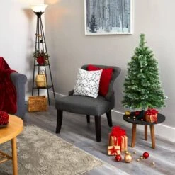 3 Ft. Pre-Lit Wisconsin Slim Snow Tip Pine Artificial Christmas Tree With 50 Battery Operated Clear LED Lights 16 3 Ft. Pre-Lit Wisconsin Slim Snow Tip Pine Artificial Christmas Tree With 50 Battery Operated Clear LED Lights -Holiday Glow Store nearly natural pre lit christmas trees t1632 fa 1000