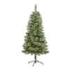 5 Ft. Pre-Lit Wisconsin Slim Snow Tip Pine Artificial Christmas Tree With 150 Clear LED Lights -Holiday Glow Store nearly natural pre lit christmas trees t1634 64 1000