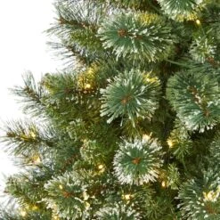 6 Ft. Pre-Lit Wisconsin Slim Snow Tip Pine Artificial Christmas Tree With 300 Clear LED Lights 11 6 Ft. Pre-Lit Wisconsin Slim Snow Tip Pine Artificial Christmas Tree With 300 Clear LED Lights -Holiday Glow Store nearly natural pre lit christmas trees t1635 4f 1000