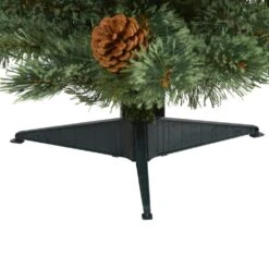 3 Ft. White Pre-lit Mountain Pine Artificial Christmas Tree With 50 Battery Operated Clear LED Lights And Pine Cones 14 3 Ft. White Pre-lit Mountain Pine Artificial Christmas Tree With 50 Battery Operated Clear LED Lights And Pine Cones -Holiday Glow Store nearly natural pre lit christmas trees t1638 1f 1000