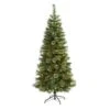 6 Ft. Pre-Lit White Mountain Pine Artificial Christmas Tree With 300 Clear LED Lights And Pine Cones -Holiday Glow Store nearly natural pre lit christmas trees t1641 64 1000
