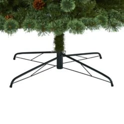 10 Ft. Pre-Lit White Mountain Pine Artificial Christmas Tree With 850 Clear LED Lights And Pine Cones 14 10 Ft. Pre-Lit White Mountain Pine Artificial Christmas Tree With 850 Clear LED Lights And Pine Cones -Holiday Glow Store nearly natural pre lit christmas trees t1644 1f 1000