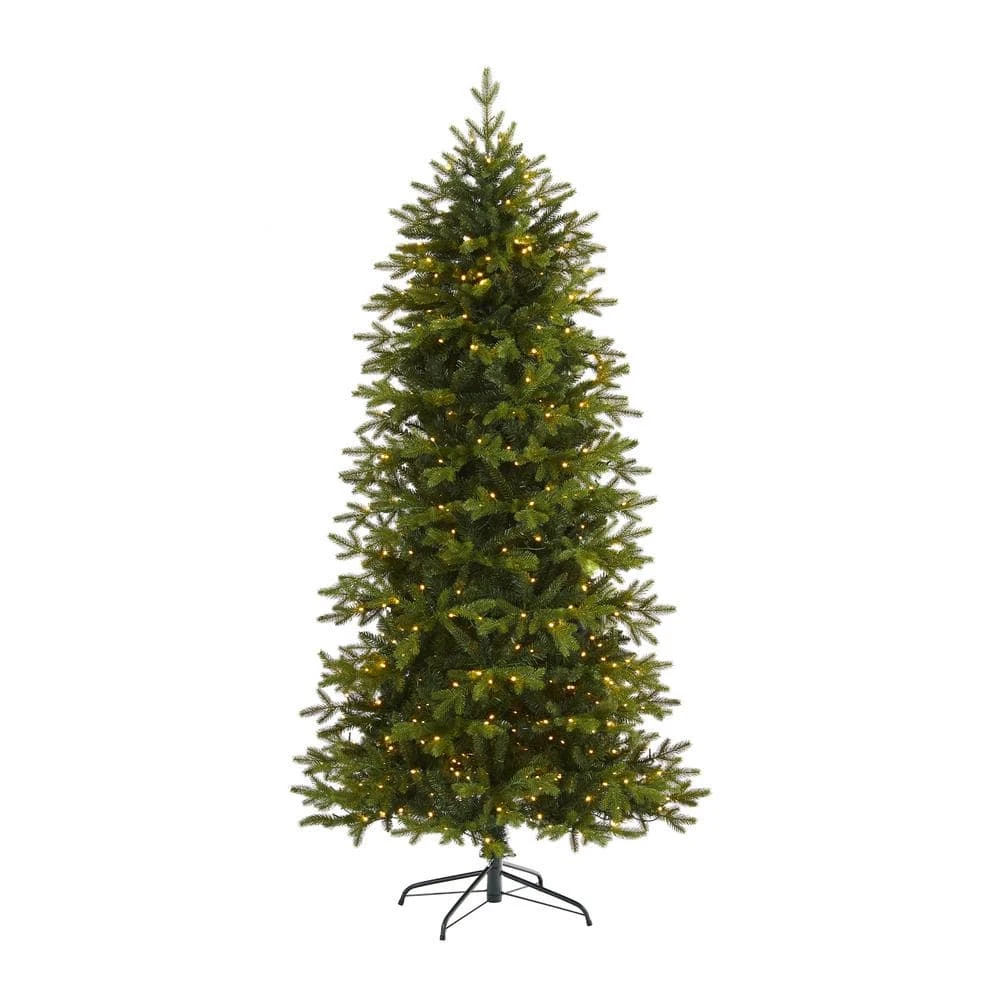7 Ft. Pre-Lit Belgium Fir Natural Look Artificial Christmas Tree With 500 Clear LED Lights 3 7 Ft. Pre-Lit Belgium Fir Natural Look Artificial Christmas Tree With 500 Clear LED Lights