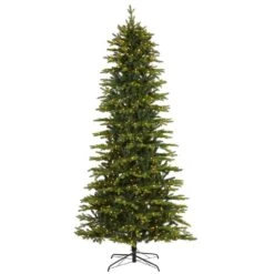 9 Ft. Pre-Lit Belgium Fir Natural Look Artificial Christmas Tree With 800 Clear LED Lights