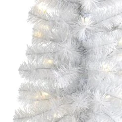 2 Ft. Pre-Lit White Artificial Christmas Tree With 35 Battery Operated Clear LED Lights -Holiday Glow Store nearly natural pre lit christmas trees t1698 4f 1000