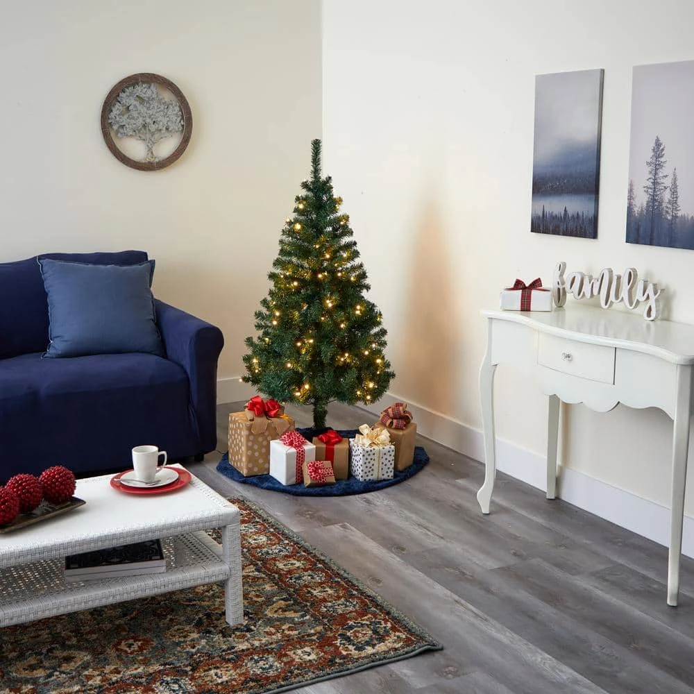 4 Ft. Pre-Lit Northern Tip Pine Artificial Christmas Tree With 100 Clear LED Lights 8 4 Ft. Pre-Lit Northern Tip Pine Artificial Christmas Tree With 100 Clear LED Lights - Image 6