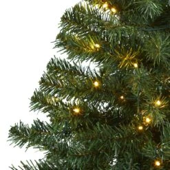 4 Ft. Pre-Lit Northern Tip Pine Artificial Christmas Tree With 100 Clear LED Lights 12 4 Ft. Pre-Lit Northern Tip Pine Artificial Christmas Tree With 100 Clear LED Lights -Holiday Glow Store nearly natural pre lit christmas trees t1715 4f 1000