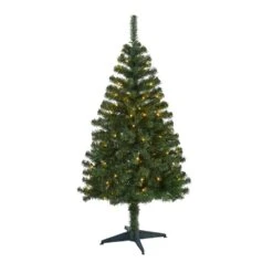 4 Ft. Pre-Lit Northern Tip Pine Artificial Christmas Tree With 100 Clear LED Lights