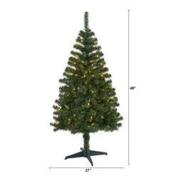 4 Ft. Pre-Lit Northern Tip Pine Artificial Christmas Tree With 100 Clear LED Lights 11 4 Ft. Pre-Lit Northern Tip Pine Artificial Christmas Tree With 100 Clear LED Lights -Holiday Glow Store nearly natural pre lit christmas trees t1715 c3 1000