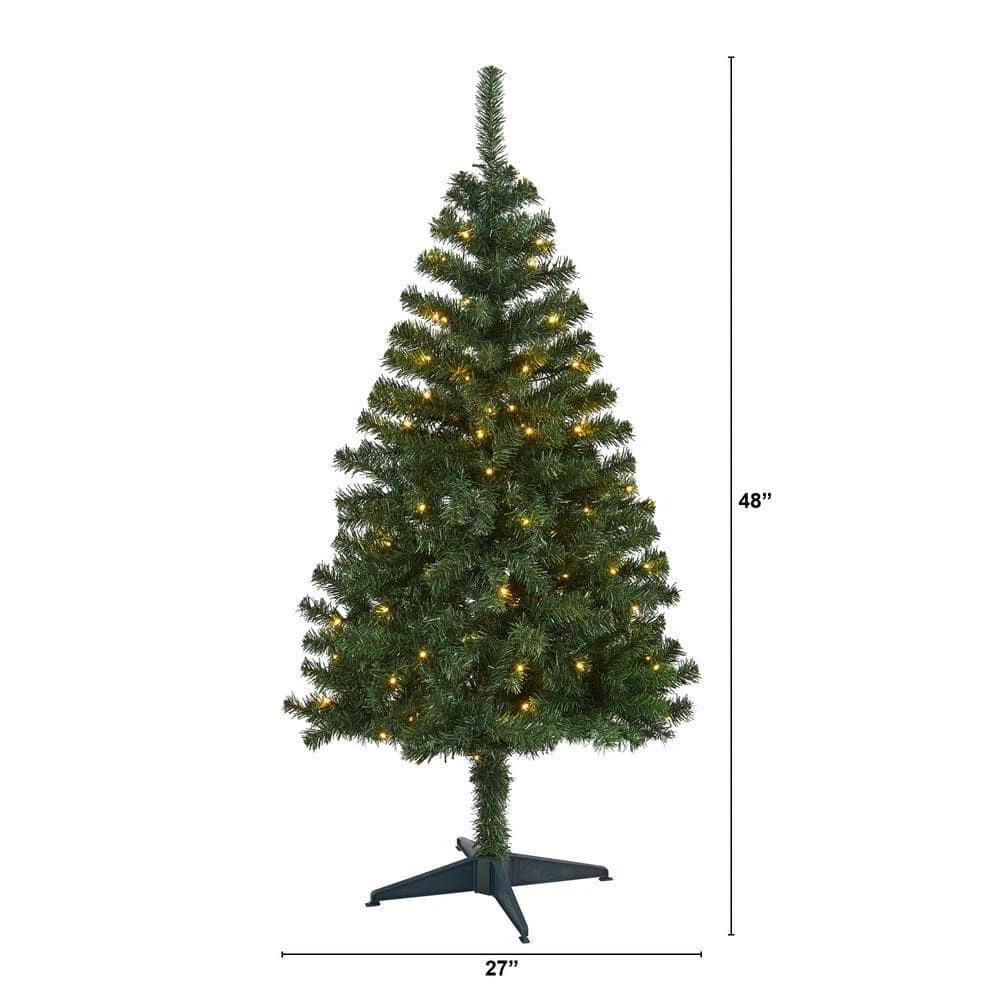 4 Ft. Pre-Lit Northern Tip Pine Artificial Christmas Tree With 100 Clear LED Lights 5 4 Ft. Pre-Lit Northern Tip Pine Artificial Christmas Tree With 100 Clear LED Lights - Image 3