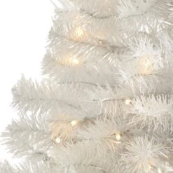 5 Ft. Pre-Lit White Artificial Christmas Tree With 150 Clear LED Lights -Holiday Glow Store nearly natural pre lit christmas trees t1726 4f 1000
