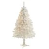 5 Ft. Pre-Lit White Artificial Christmas Tree With 150 Clear LED Lights -Holiday Glow Store nearly natural pre lit christmas trees t1726 64 1000