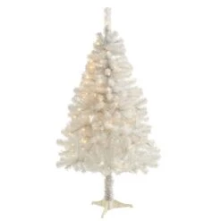 5 Ft. Pre-Lit White Artificial Christmas Tree With 150 Clear LED Lights