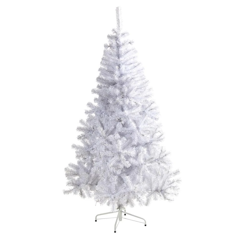 6 Ft. Pre-Lit White Artificial Christmas Tree With 250 Clear LED Lights 5 6 Ft. Pre-Lit White Artificial Christmas Tree With 250 Clear LED Lights - Image 3