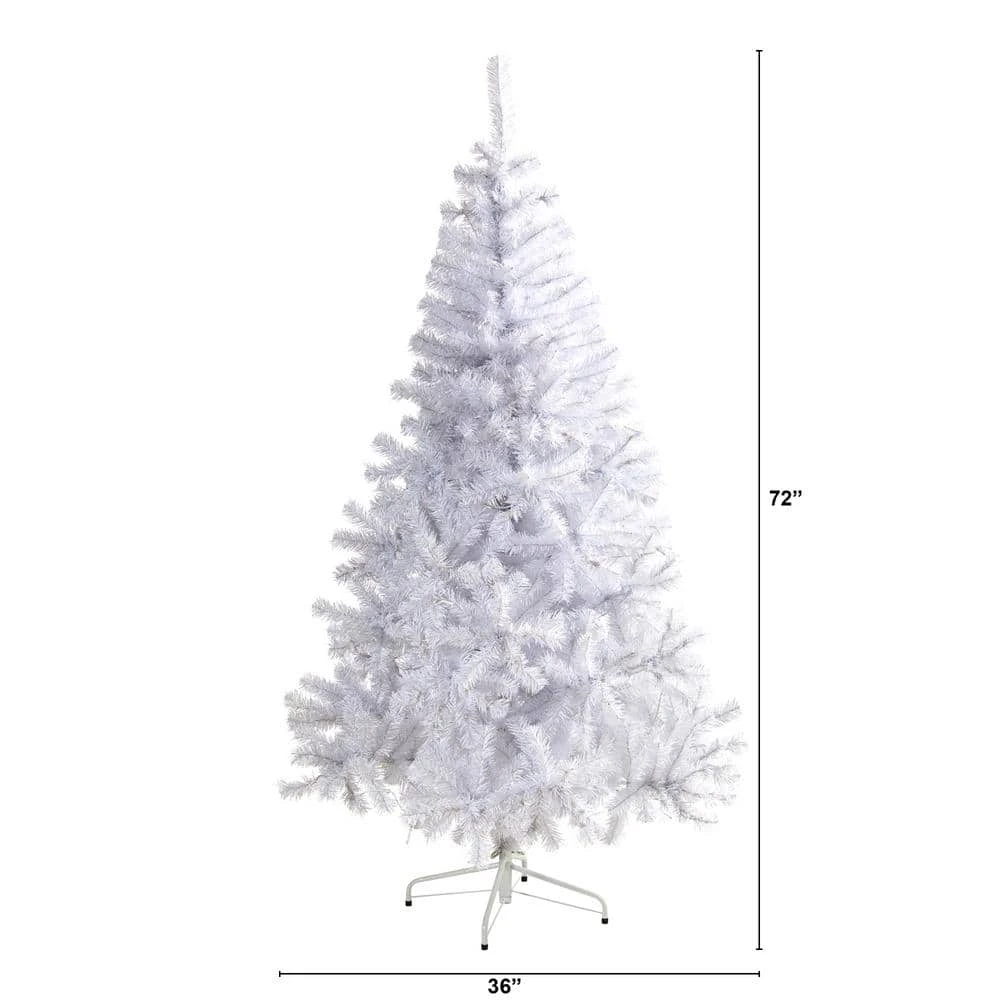 6 Ft. Pre-Lit White Artificial Christmas Tree With 250 Clear LED Lights 4 6 Ft. Pre-Lit White Artificial Christmas Tree With 250 Clear LED Lights - Image 2