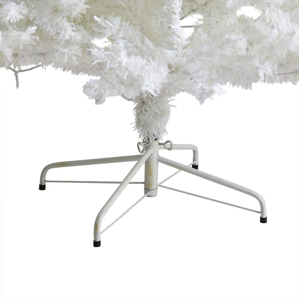 7 Ft. Pre-Lit White Artificial Christmas Tree With 350 Clear LED Lights 6 7 Ft. Pre-Lit White Artificial Christmas Tree With 350 Clear LED Lights - Image 4