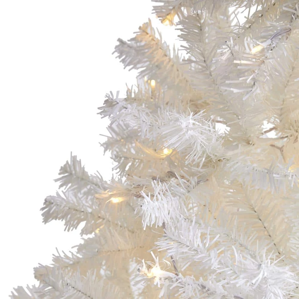 7 Ft. Pre-Lit White Artificial Christmas Tree With 350 Clear LED Lights 5 7 Ft. Pre-Lit White Artificial Christmas Tree With 350 Clear LED Lights - Image 3