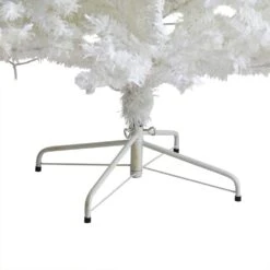 7.5 Ft. Pre-Lit White Artificial Christmas Tree With 400 Clear LED Lights -Holiday Glow Store nearly natural pre lit christmas trees t1729 1f 1000