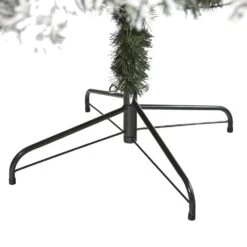 7 Ft. Pre-Lit Flocked West Virginia Fir Artificial Christmas Tree With 350 Clear LED Lights -Holiday Glow Store nearly natural pre lit christmas trees t1741 1f 1000