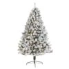 7 Ft. Pre-Lit Flocked West Virginia Fir Artificial Christmas Tree With 350 Clear LED Lights