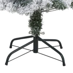 4 Ft. Pre-lit Flocked Rock Springs Spruce Artificial Christmas Tree With 100 Clear LED Lights -Holiday Glow Store nearly natural pre lit christmas trees t1750 1f 1000