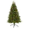 4 Ft. Pre-Lit Snow Tipped Portland Spruce Artificial Christmas Tree, Frosted Berries, Pine Cones, 100 Clear LED Lights