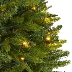 5 Ft. Pre-Lit Sun Valley Fir Artificial Christmas Tree With 200 Clear LED Lights -Holiday Glow Store nearly natural pre lit christmas trees t1784 4f 1000