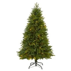 5 Ft. Pre-Lit Sun Valley Fir Artificial Christmas Tree With 200 Clear LED Lights