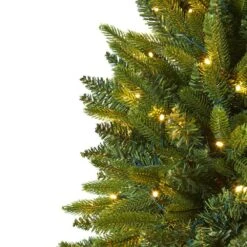 7 Ft. Pre-Lit Sun Valley Fir Artificial Christmas Tree With 450 LED Lights 13 7 Ft. Pre-Lit Sun Valley Fir Artificial Christmas Tree With 450 LED Lights -Holiday Glow Store nearly natural pre lit christmas trees t1786 1f 1000
