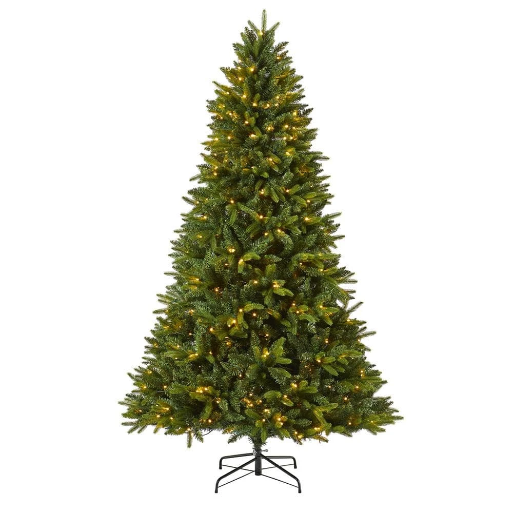7 Ft. Pre-Lit Sun Valley Fir Artificial Christmas Tree With 450 LED Lights 3 7 Ft. Pre-Lit Sun Valley Fir Artificial Christmas Tree With 450 LED Lights
