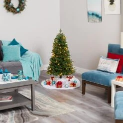 4 Ft. Pre-lit Vermont Fir Artificial Christmas Tree With 100 Clear LED Lights -Holiday Glow Store nearly natural pre lit christmas trees t1787 44 1000