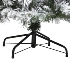 5 Ft. Pre-Lit Flocked Vermont Mixed Pine Artificial Christmas Tree With 150 Clear LED Lights -Holiday Glow Store nearly natural pre lit christmas trees t1799 1f 1000