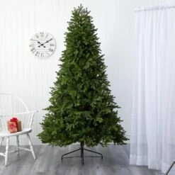 7.5 Ft. Pre-Lit Washington Fir Artificial Christmas Tree With 600 Clear Lights -Holiday Glow Store nearly natural pre lit christmas trees t1853 76 1000