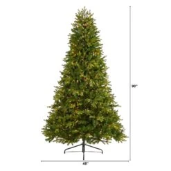 7.5 Ft. Pre-Lit Washington Fir Artificial Christmas Tree With 600 Clear Lights -Holiday Glow Store nearly natural pre lit christmas trees t1853 c3 1000