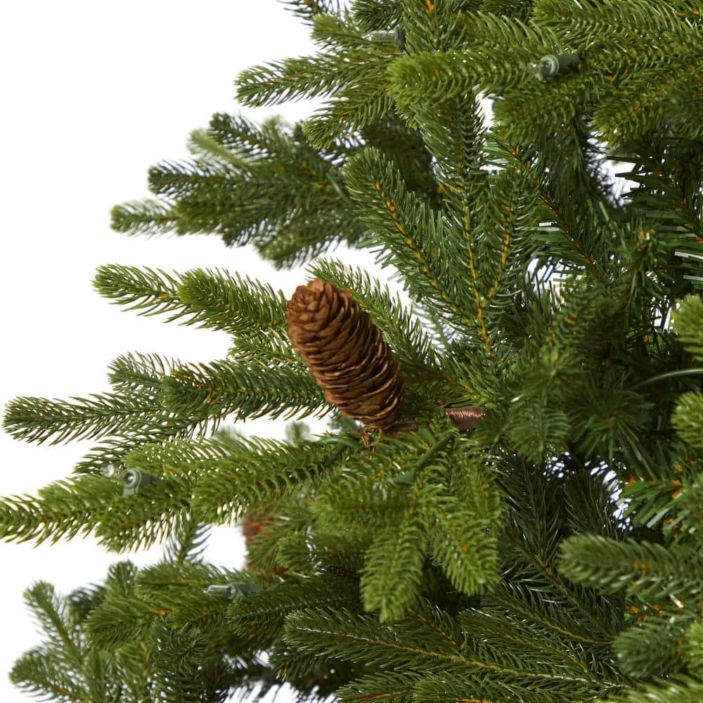 7.5 Ft. Pre-Lit Yukon Mountain Fir Artificial Christmas Tree With 600 Clear Lights, Pine Cones 9 7.5 Ft. Pre-Lit Yukon Mountain Fir Artificial Christmas Tree With 600 Clear Lights, Pine Cones - Image 7