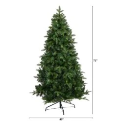 6 Ft. Pre-Lit Grand Teton Spruce Flat Back Artificial Christmas Tree With 180 Clear LED Lights -Holiday Glow Store nearly natural pre lit christmas trees t1863 c3 1000