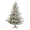 6 Ft. Pre-Lit Flocked Fraser Fir Artificial Christmas Tree With 500 Warm White Lights -Holiday Glow Store nearly natural pre lit christmas trees t1868 64 1000